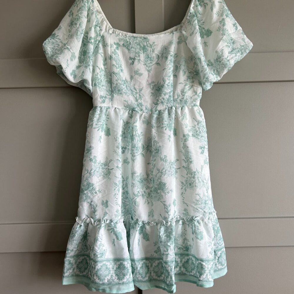 Blu Pepper - Vintage Green Floral Dress